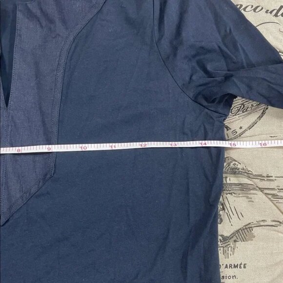 Ralph Lauren Split-Neck 3/4 Sleeve Cotton Tunic Top - Picture 12 of 14